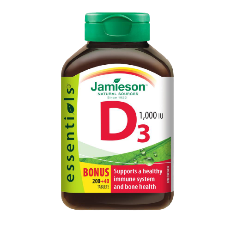 JAMIESON VITAMIN D3 1000IU TB BONUS 200+40 JAM