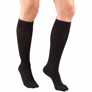 Compression Socks - TRUFORM 1973BL-L- LADIES' KNEE HIGH STOCKINGS: 15-20 mmHg (Black) Size: L