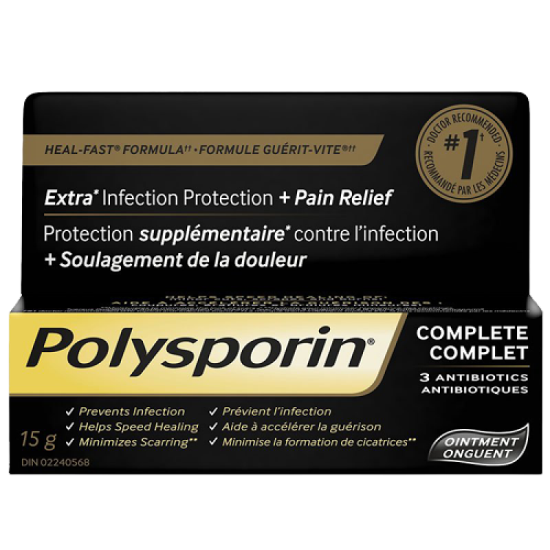 Polysporin Complete Ointment + 3 Antibiotics - 15 g