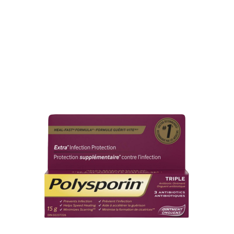Polysporin Triple Ointment + 3 Antibiotics - 15 g