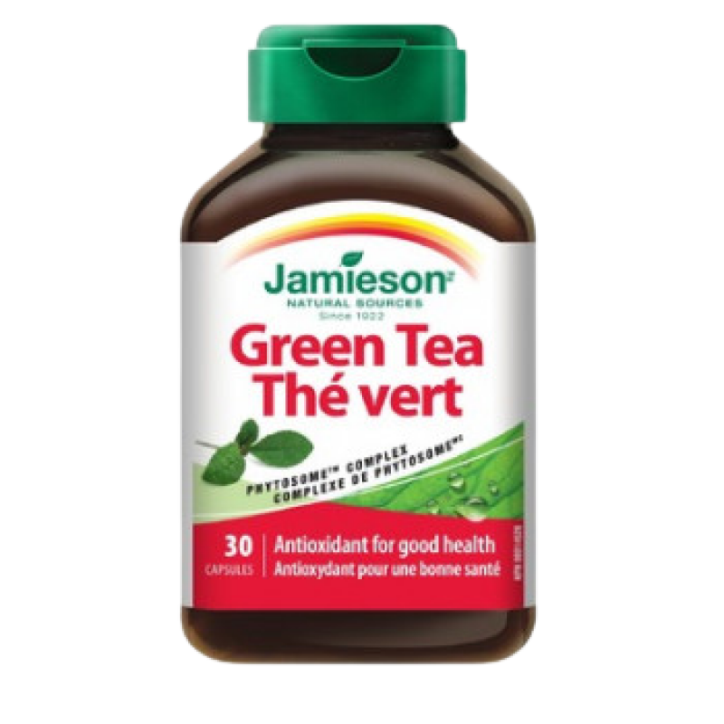 JAMIESON VITAMIN GREEN TEA CAPSULES 30 JAM *GOOD EXP 07/22*