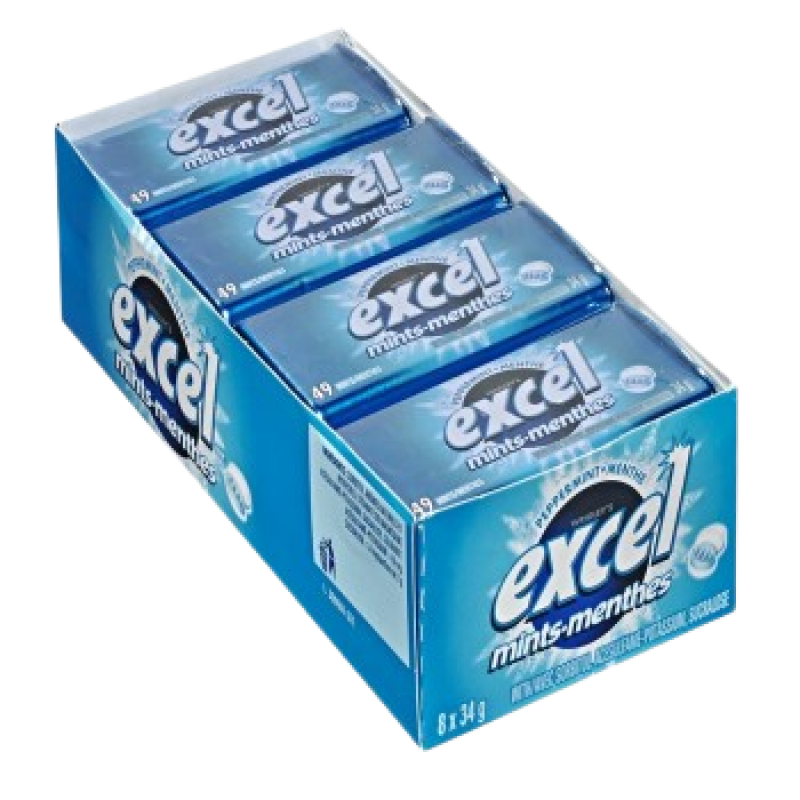 Candy - Excel Tin Peppermint 8 Count X 34g ($1.90 / count)