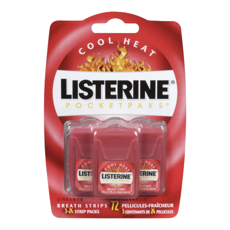 Listerine Pocket Paks triple pack, 72 strips per triple pack COOL HEAT