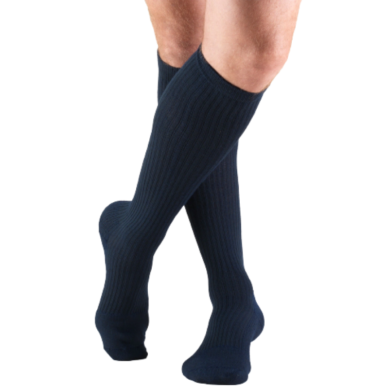 Socks - Compression - TRUFORM 1933NV-S: MEN'S Cushion Knee High 15-20 mmHg (NAVY) SMALL