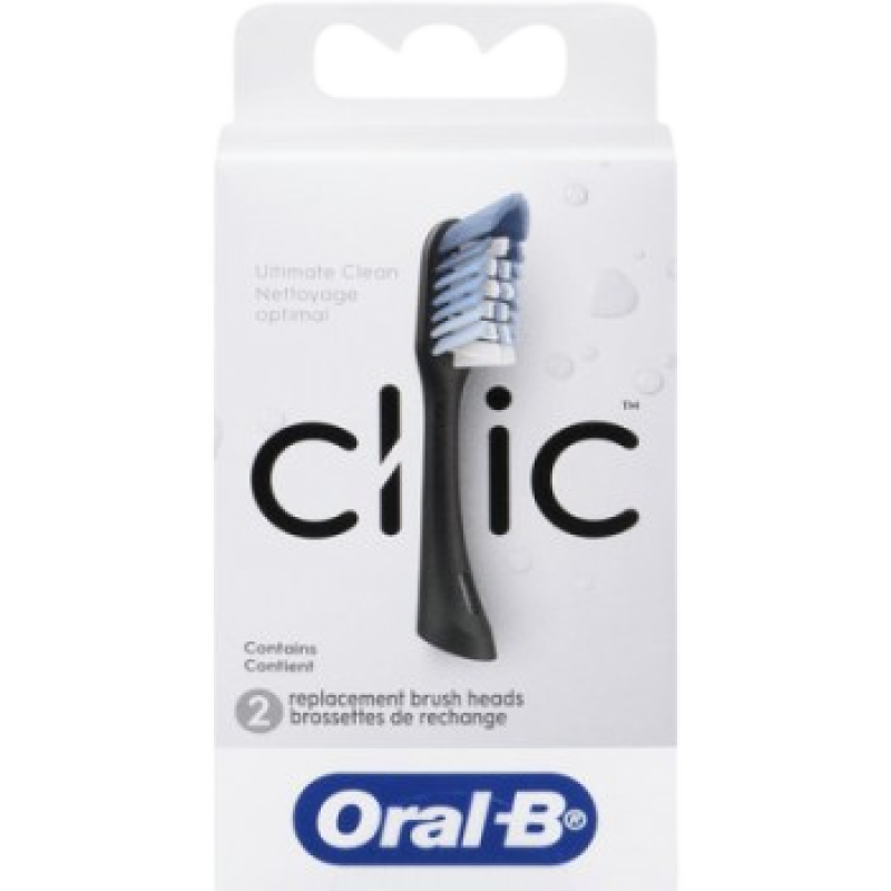 Oral B CLIC Replacement Brush Heads 2/pk BLACK