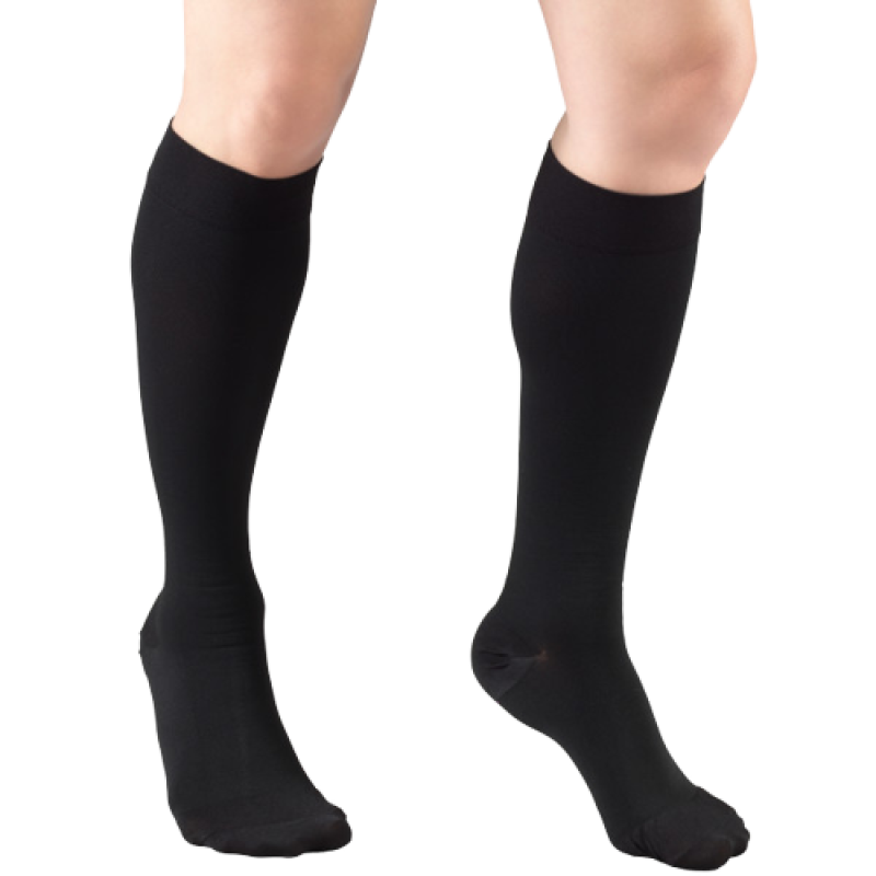 Socks - TRUFORM 9965BL-L: UNISEX Microfiber Closed Toe 20-30 mmHg (BLACK) LARGE