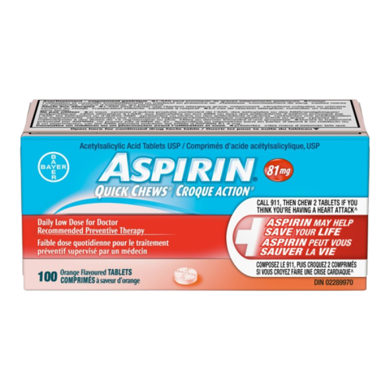 ASPIRIN QUICK CHEWS DAILY LOW DOSE 81MG 100 Exp: 12/23