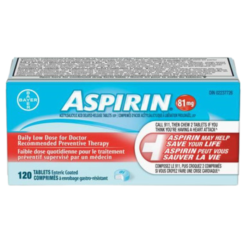 ASPIRIN COATED TB 81MG DLD 120 ($9.75 for Qty 6 or more)