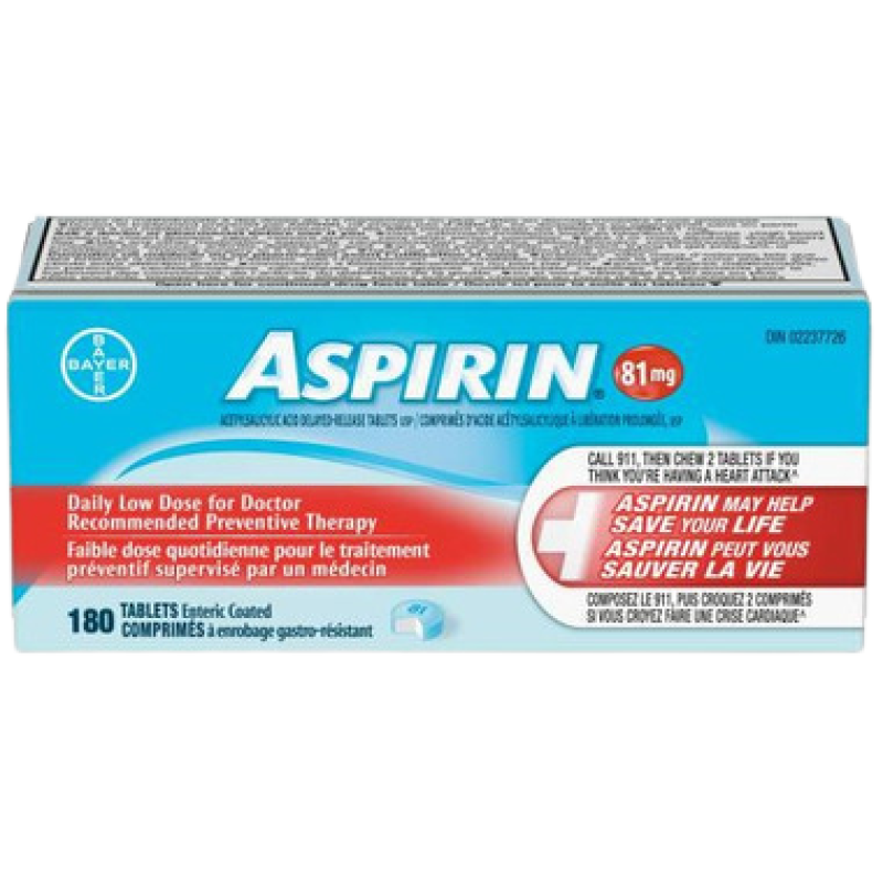ASPIRIN TB COATED DAILY LOW DOSE 81MG 180
