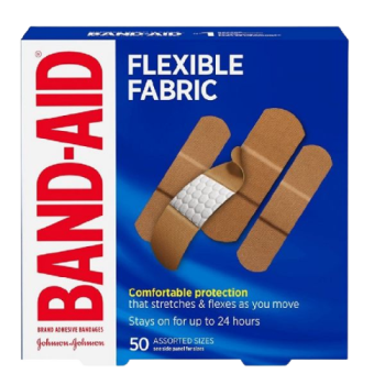 BANDAGE - J&J BAND-AID FABRIC 50CT ASSTD SIZE FLEX (MOQ - 3)