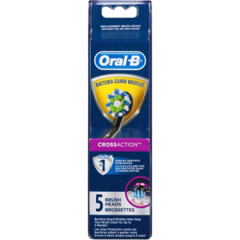 Oral-B CrossAction Electric Toothbrush Replacement Brush Head Refills BLACK - 5 COUNT