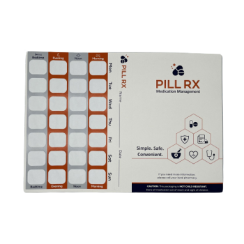 Blister Packs Tri-Fold PillRx 4X7 (Bubble + Card for 250 pcs complete Set ) Large 25 mm Depth