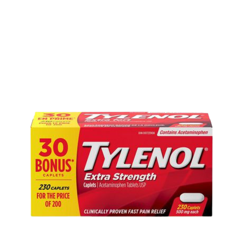 Tylenol Extra Strength Pain Relief Acetaminophen 500mg CPLT, Bonus Pack 200 + 30 Count - Exp: 07/23