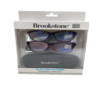 Brookstone Blue Light Filtering Glasses -  2 Glasses and one case / set