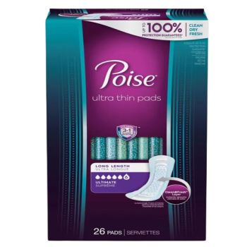 Poise Ultra Thin Incontinence Pads Ultimate Absorbency, 26 PADS