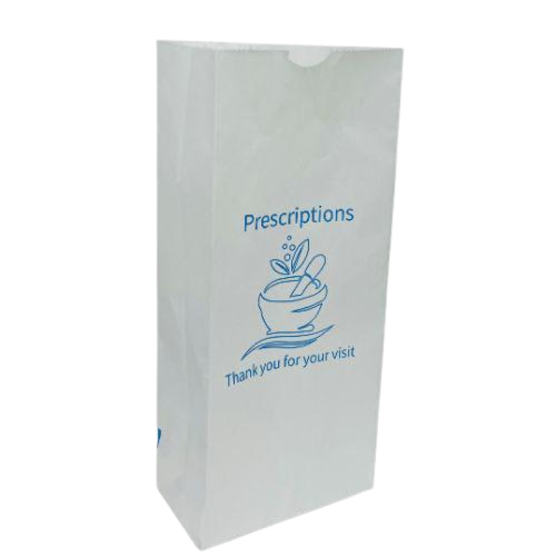 Paper Bags - Pharmacy - Small - 8 1/4" H x 4" L x 2" W - (2,000 Bags)