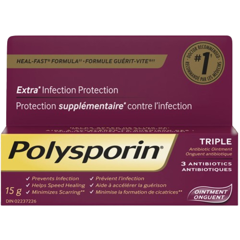 Polysporin Triple Ointment + 3 Antibiotics - 15 g
