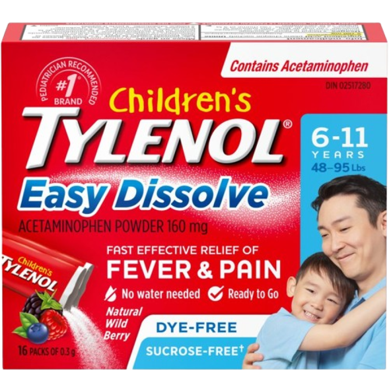 Children's TYLENOL ® Easy Dissolve Powder, 16 Packs