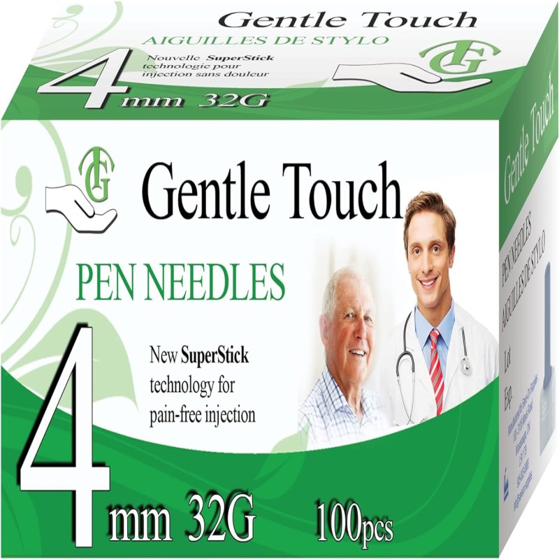 Gentle Touch Pen Needle 4mmX32G - QTY Total of 10=$15.50/ 20 =$15.00/ 30=$14.75 / 50=$14.00