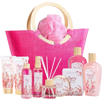 Gift - Green Canyon Spa Gift Sets for Women, 11Pcs Cherry Blossom Scent Bath Baskets Birthday Gifts