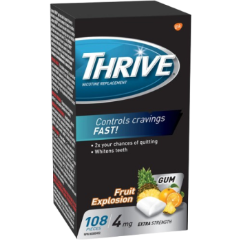 Sale - THRIVE GUM 4MG NICOTINE FRUIT EXPLOSION 108 *Exp - 08/25*