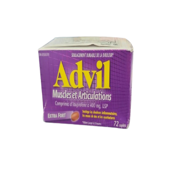 Sale - Advil Muscle and Joint Extra Strength , 400 mg 72 CPLT *Damage Box* Exp: 02/26