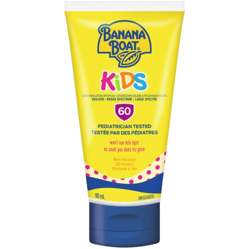 Banana Boat Kids Tear Free Sunscreen Lotion, SPF 60, Travel Size, 90mL