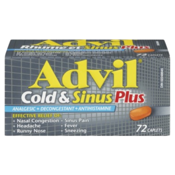 Sale - ADVIL COLD/SINUS PLUS CPLT 200MG 72 - Early Exp: 10/24