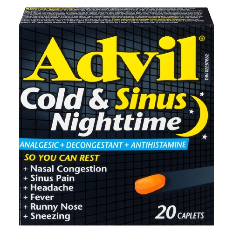 Advil COld & Sinus Nighttime - 20 Caplets