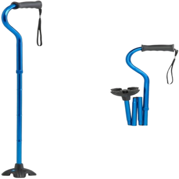 4-Point Offset Folding Hybrid Cane BLUE