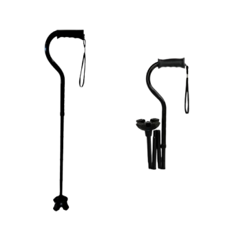 4-Point Offset Folding Hybrid Cane BLACK