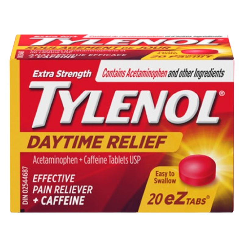 TYLENOL DAYTIME RELIEF extra strength acetaminophen + caffein tablets 20 eZ Tabs