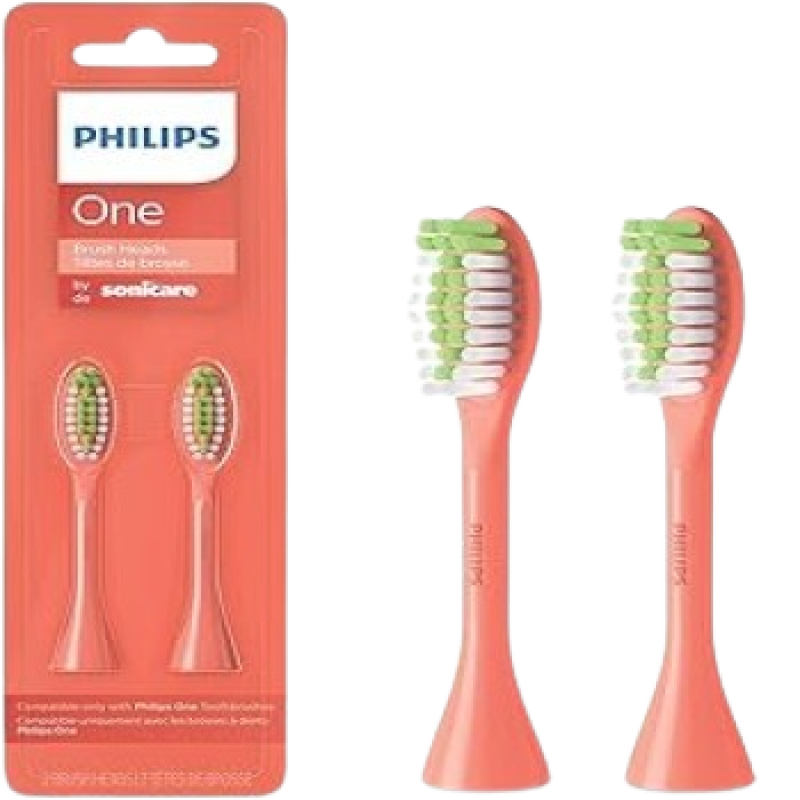 Philips One by Sonicare 2pk Brush Heads, Coral, BH1022/01