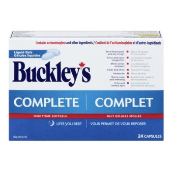 BUCKLEY'S COMPLETE LIQUI GELS NIGHT TIME 24