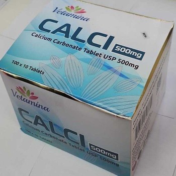 Calcium Carbonate Tablet - CALCI Vetamina - USP 500mg - 100 X 10 Tablets