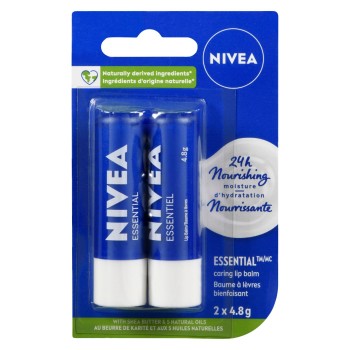 NIVEA ESSENTIAL Nourishing Lip Balm 2 x 4.8g