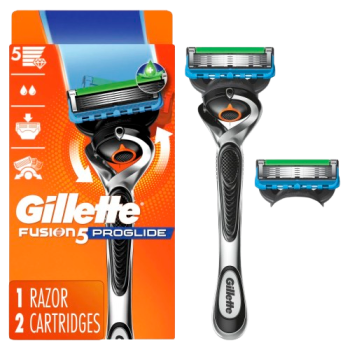 GILLETTE FUSION 5 PROGLIDE RAZOR W/2 CARTRIDGES