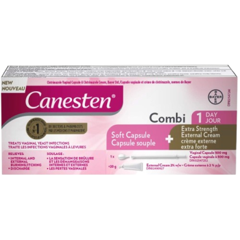 Sale - CANESTEN COMBI 1DAY SOFT CAPS + EXTERNAL CR XST *TINY DAMAGE* Exp-08/27