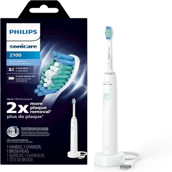 Philips Sonicare 2100 Power Toothbrush, Rechargeable Electric Toothbrush, White