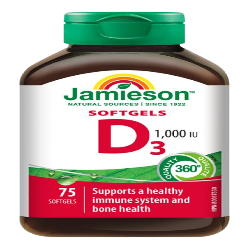 JAMIESON Vitamin D3 1000 IU 75 SOFTGELS