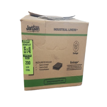 Industrial Extra-Strong Garbage Bags, 35" x 40", Clear Strong, 200 White
